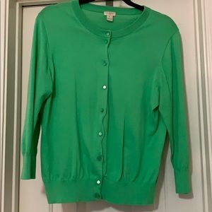 J Crew Green Cardigan XL